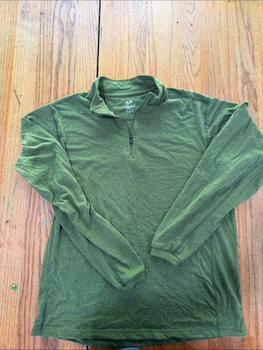 Men's Olive Green Quarter-Zip Pullover Sweatshirt